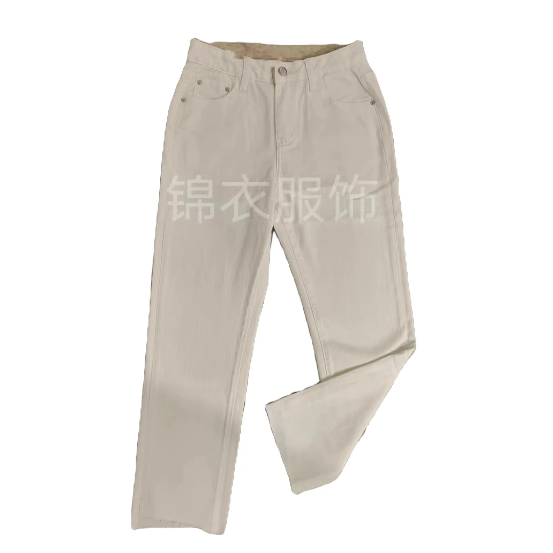 【锦衣服饰】66159-1白色百搭时尚牛仔裤