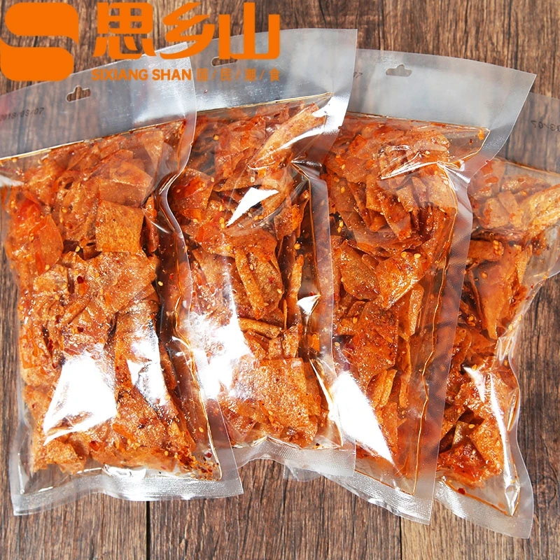 香辣豆皮网红爆款湖南特产香辣酥脆麻辣片好吃怀旧休闲零食开袋