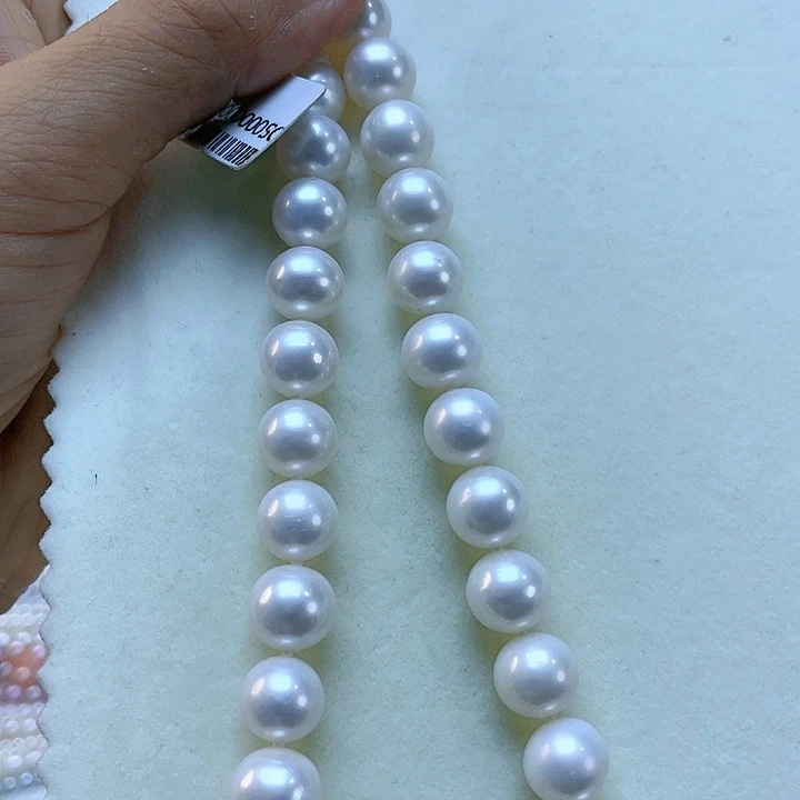 淡水珍珠颈饰银S925镶嵌卡10极光澳白光高品