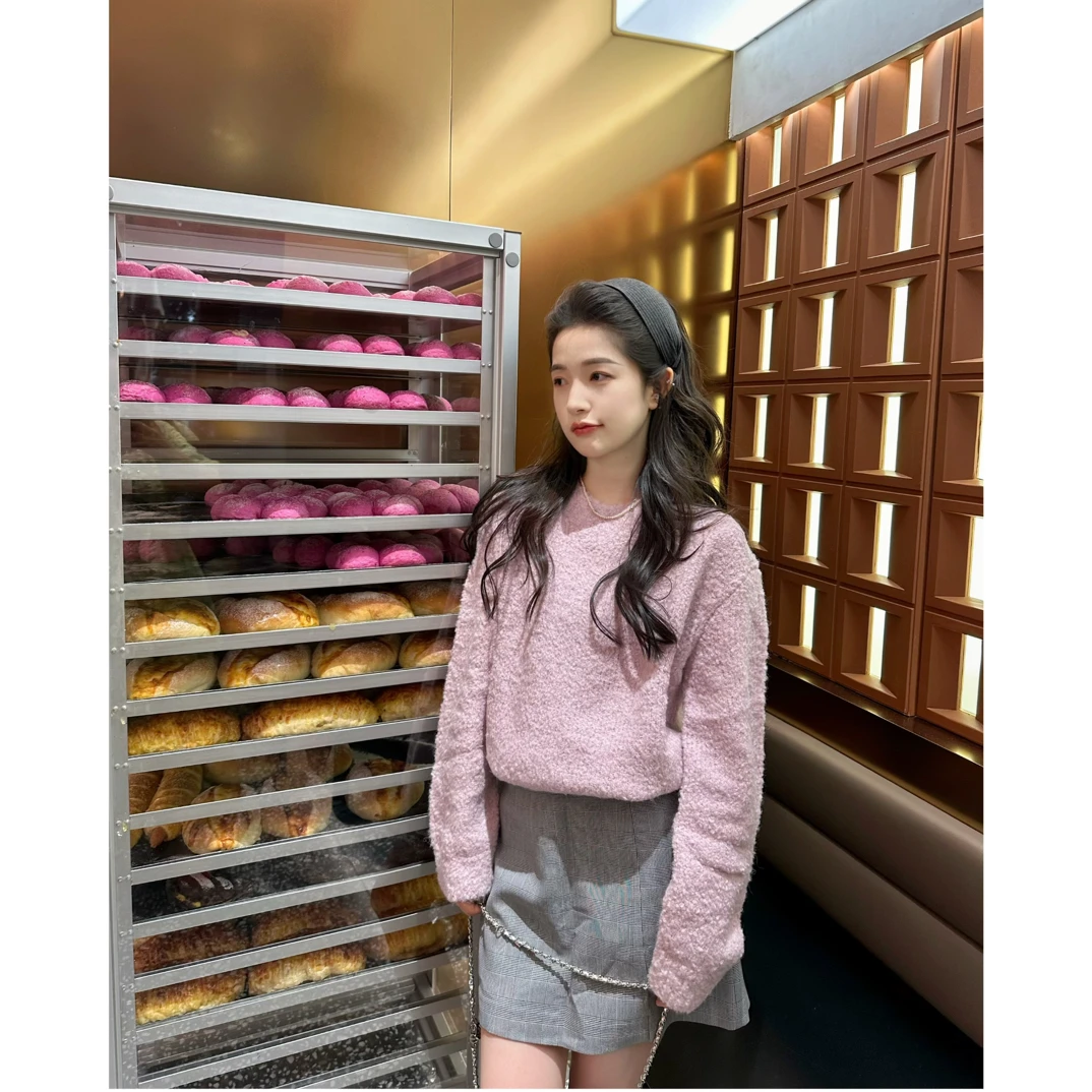 GIRDEAR/哥弟「玫瑰花圃」秋冬套头软糯冬季加绒百搭毛衣1399725