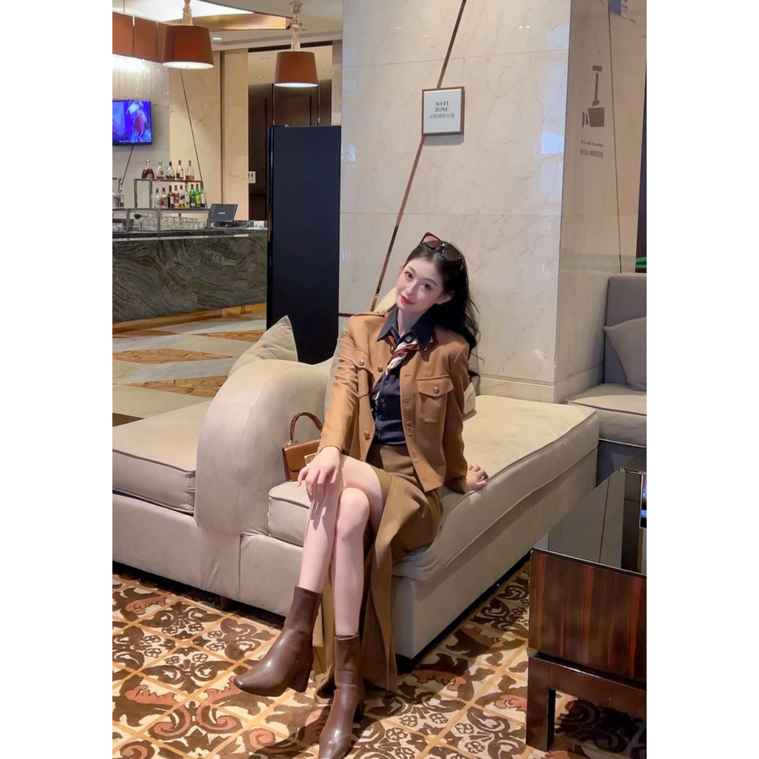 GIRDEAR/哥弟【琥珀月光】新款轻奢毛尼外套1400688-4232853-001