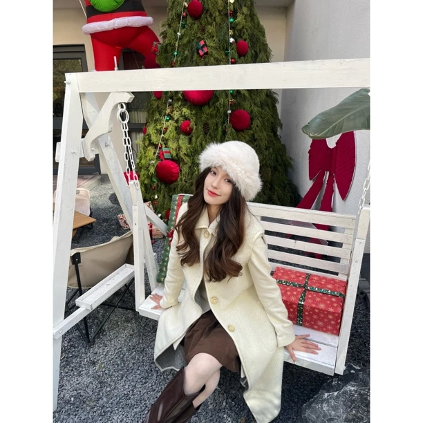 GIRDEAR/哥弟「北岛月光」时尚简约正反两穿羊羔马甲1400361