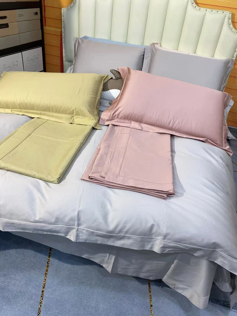 埋绳款-100%全棉四件套贡缎卧室轻奢简约风格高档欧式