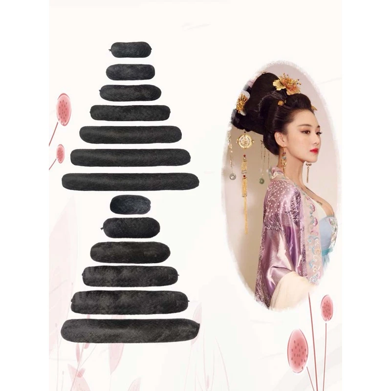 圆牛角垫发包古装假发汉服古风全发丝垫发器儿童垫发条软发棒COS