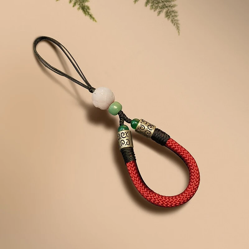 加粗手机挂绳短款挂手腕指环腕带男女手工编织中国风挂件结实
