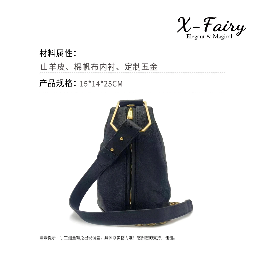 韩高品山羊皮斜挎单肩多变包