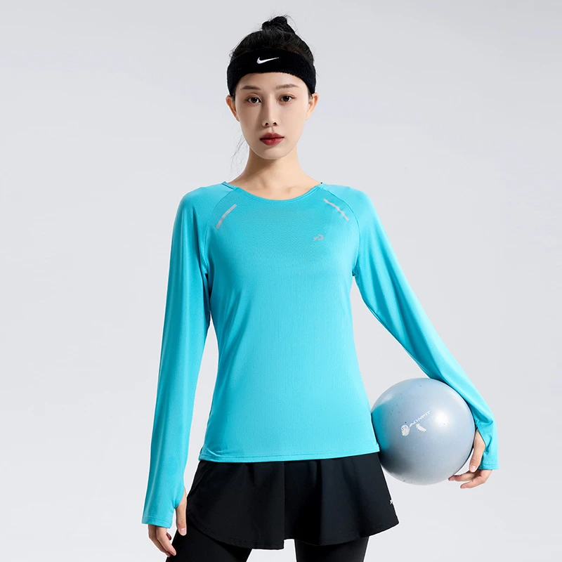 DYISE显瘦运动服长袖透气弹力运动上衣跑步训练t恤秋冬款23025