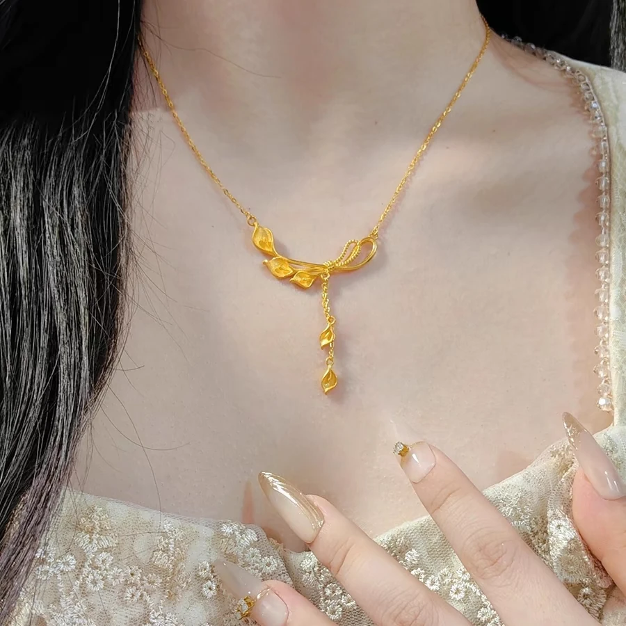 钛钢项链 时尚新款马蹄莲锁骨链首饰百搭ins在逃公主链送女友礼物