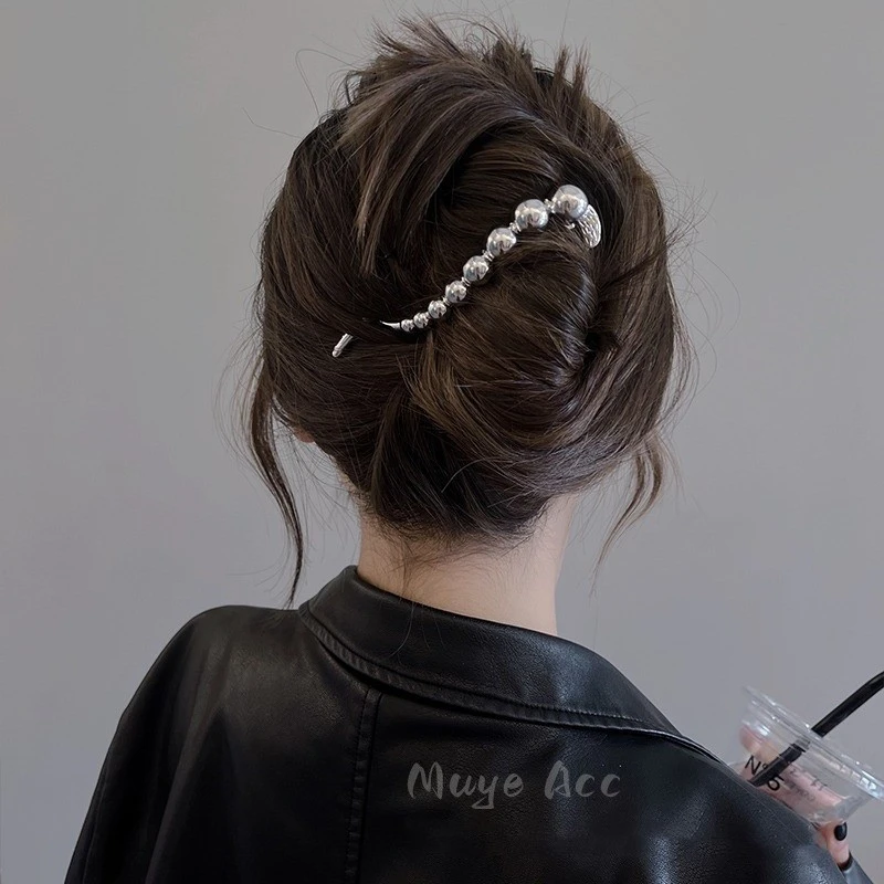 ins简约冷淡风发夹青蛙上班族夹高级感后脑勺盘发扭扭夹子