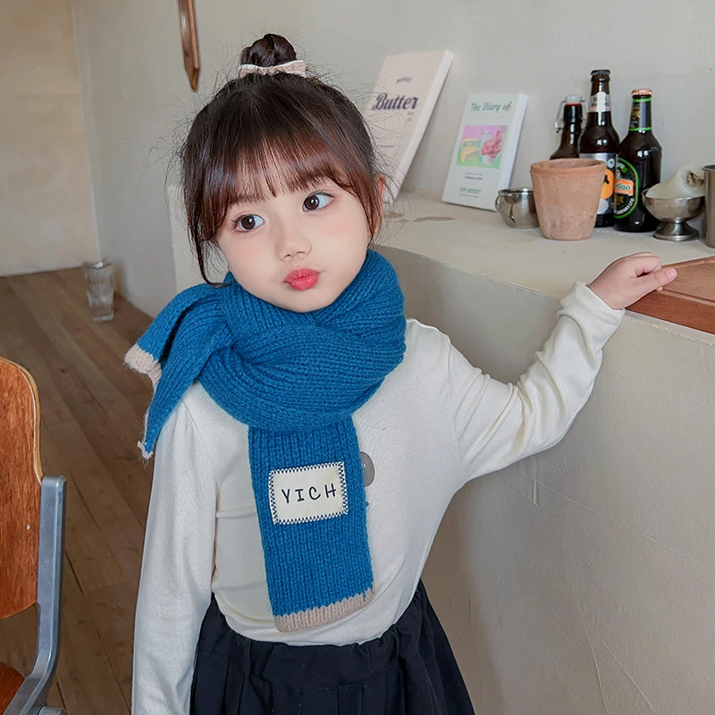 儿童围巾秋冬男童女童韩版针织毛线保暖防风小孩宝宝幼儿围脖冬天