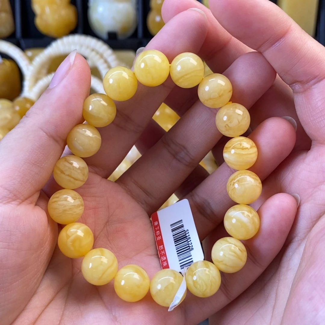 蜜蜡裸石未镶嵌11mm手串