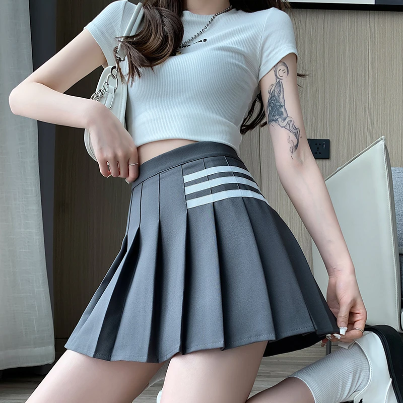 秋季新款高腰百褶裙女显瘦显高显腿长小个子半身裙女防走光a字裙