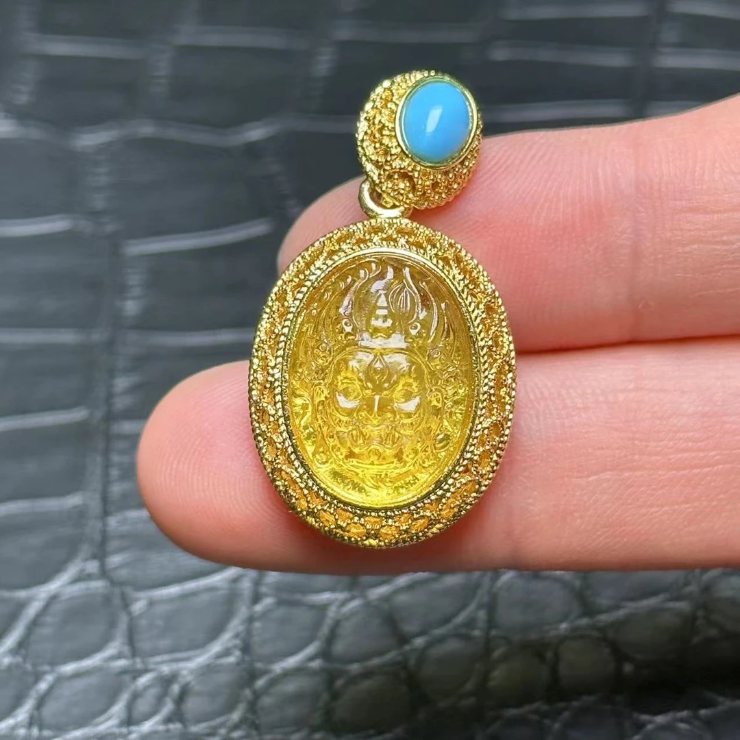 【金店专属】琥珀雕刻工艺项链*s061