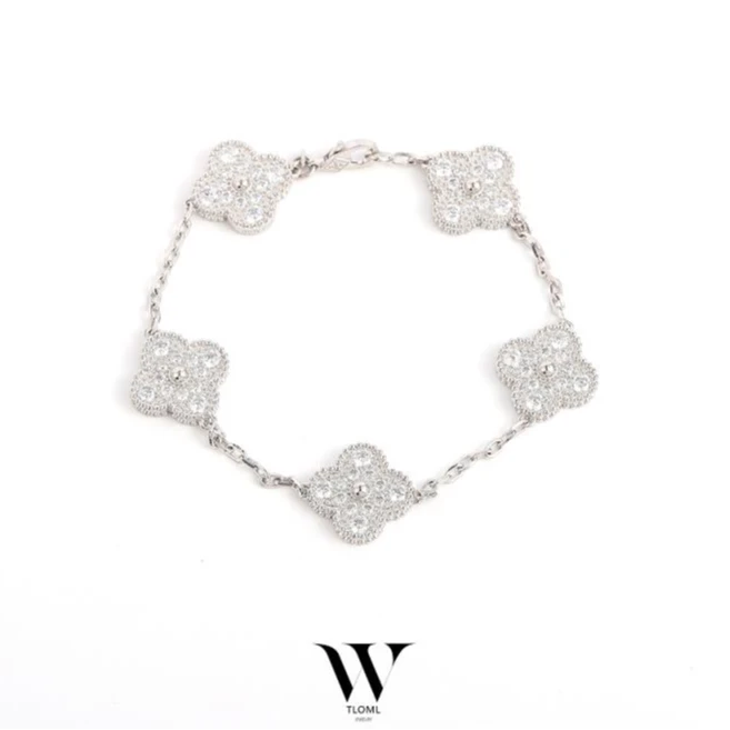 925银手链 小草满钻手链HTZ0177