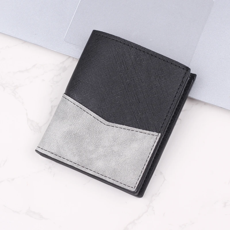 休闲男士短款钱包个性青年竖款钱夹多功能学生薄款驾驶证卡包皮夹