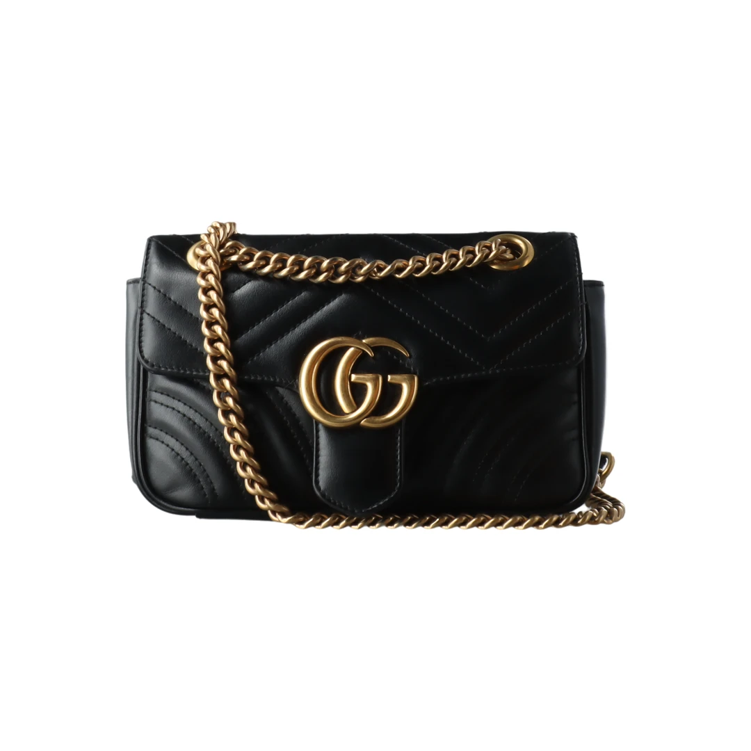 99新 GUCCI Marmont系列链条包22黑/26黑/12619776/1216JG