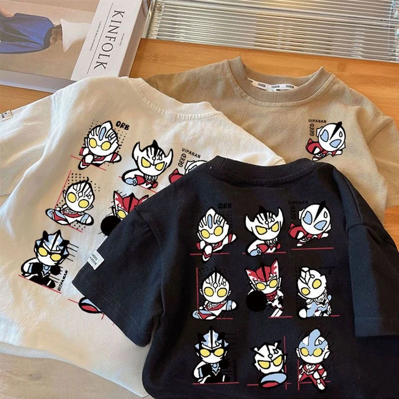 男童短袖t恤纯棉儿童夏季潮牌上衣中小童半袖奥特曼衣服新款体恤