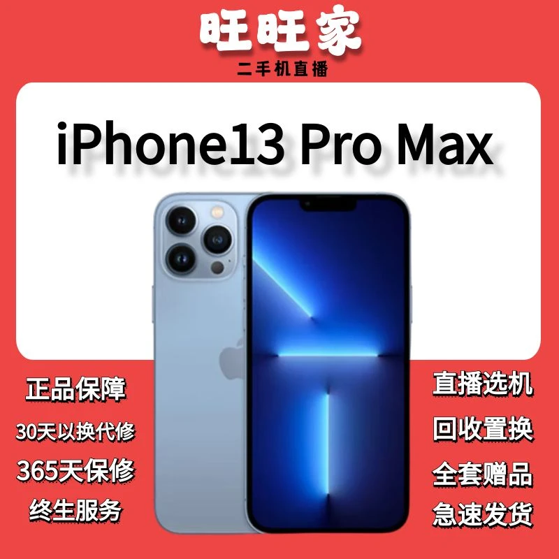 99新 Apple/苹果 iPhone13promax 旺旺家二手原装零售机远峰蓝