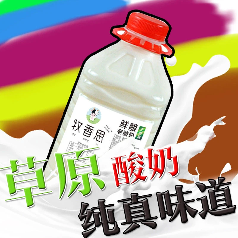 内蒙古原味鲜酿手工老酸奶牧民桶装低温大桶早餐晚餐无蔗糖低温