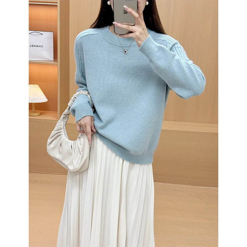 新款减龄百搭温柔时尚针织套头毛衣