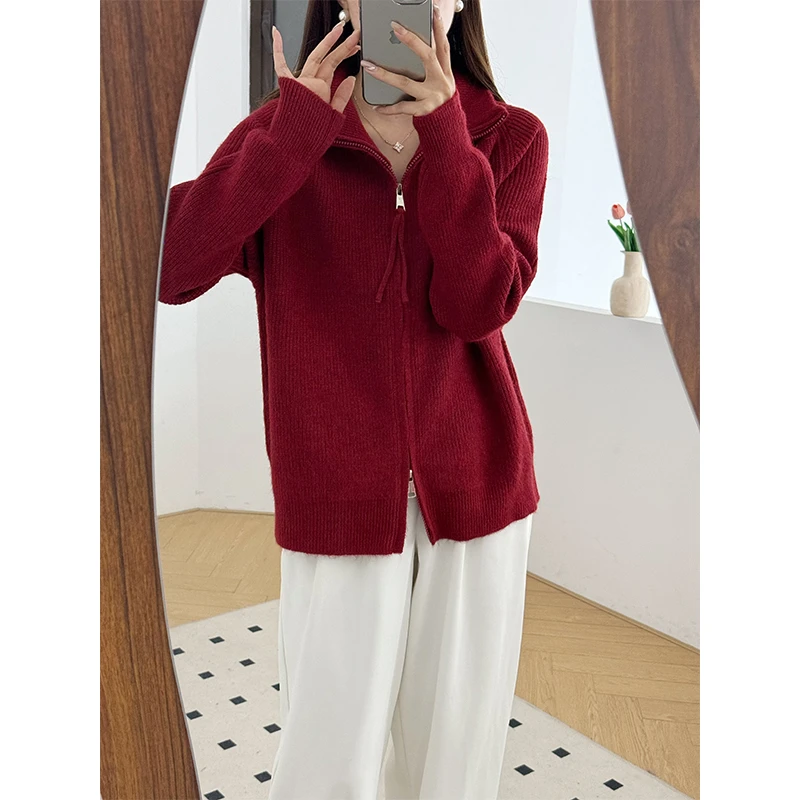 新款设计感简约百搭针织开衫外套女