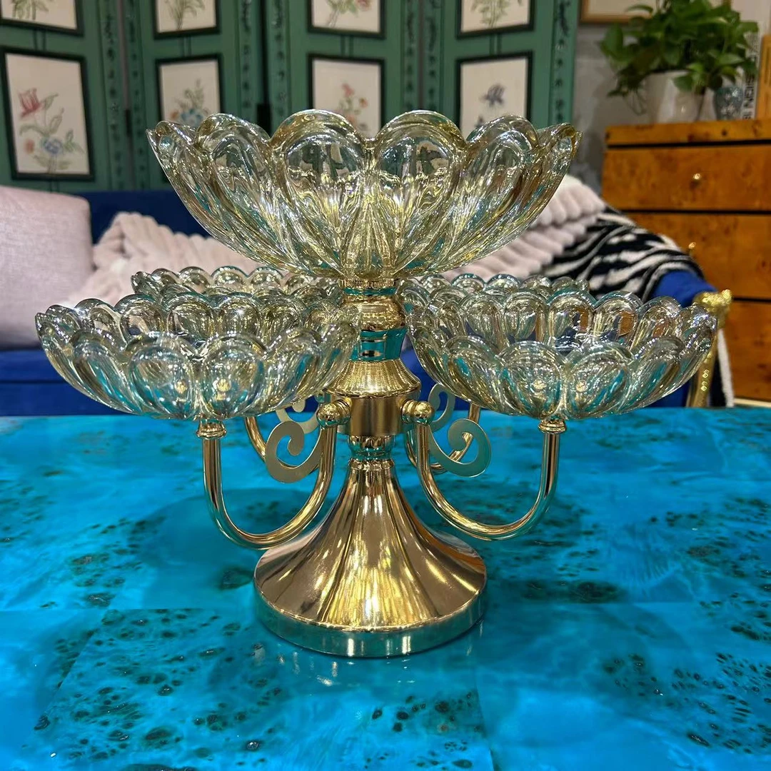 轻奢托盘水果盘客厅玻璃