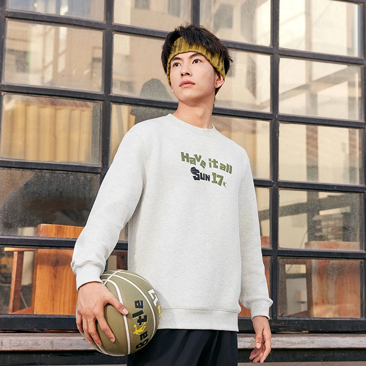 乔丹24年冬季运动BATTLE篮球针织宽松型男性套头衫QDAWD3244330