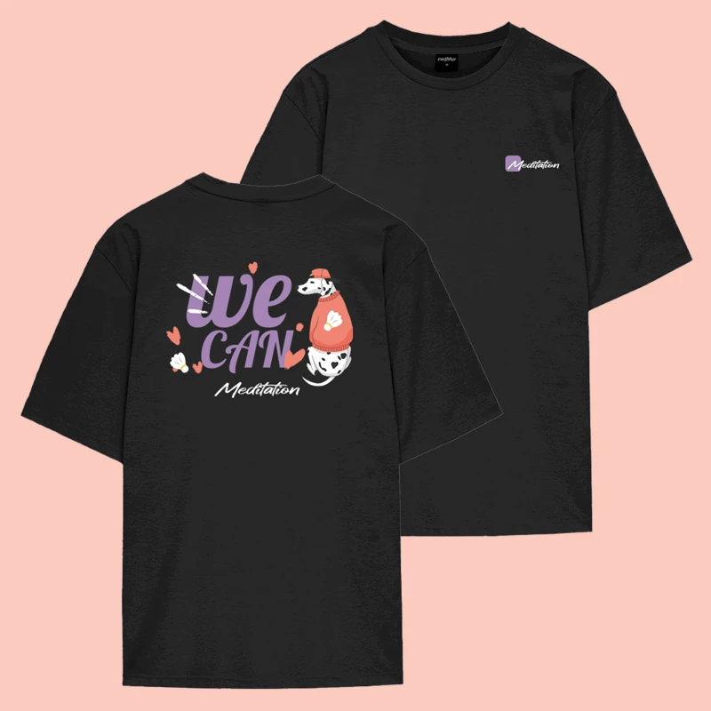 韩国2024秋冬meditation新品羽毛球服短袖男女同款羽毛球文化衫T1