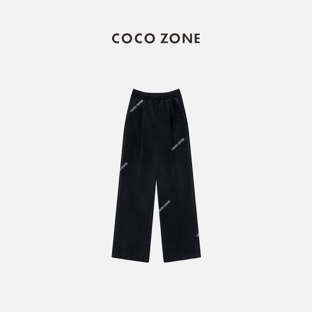 COCO ZONE 刘一一 “丝绒”女士秋冬松紧腰恩然直筒裤23C19731