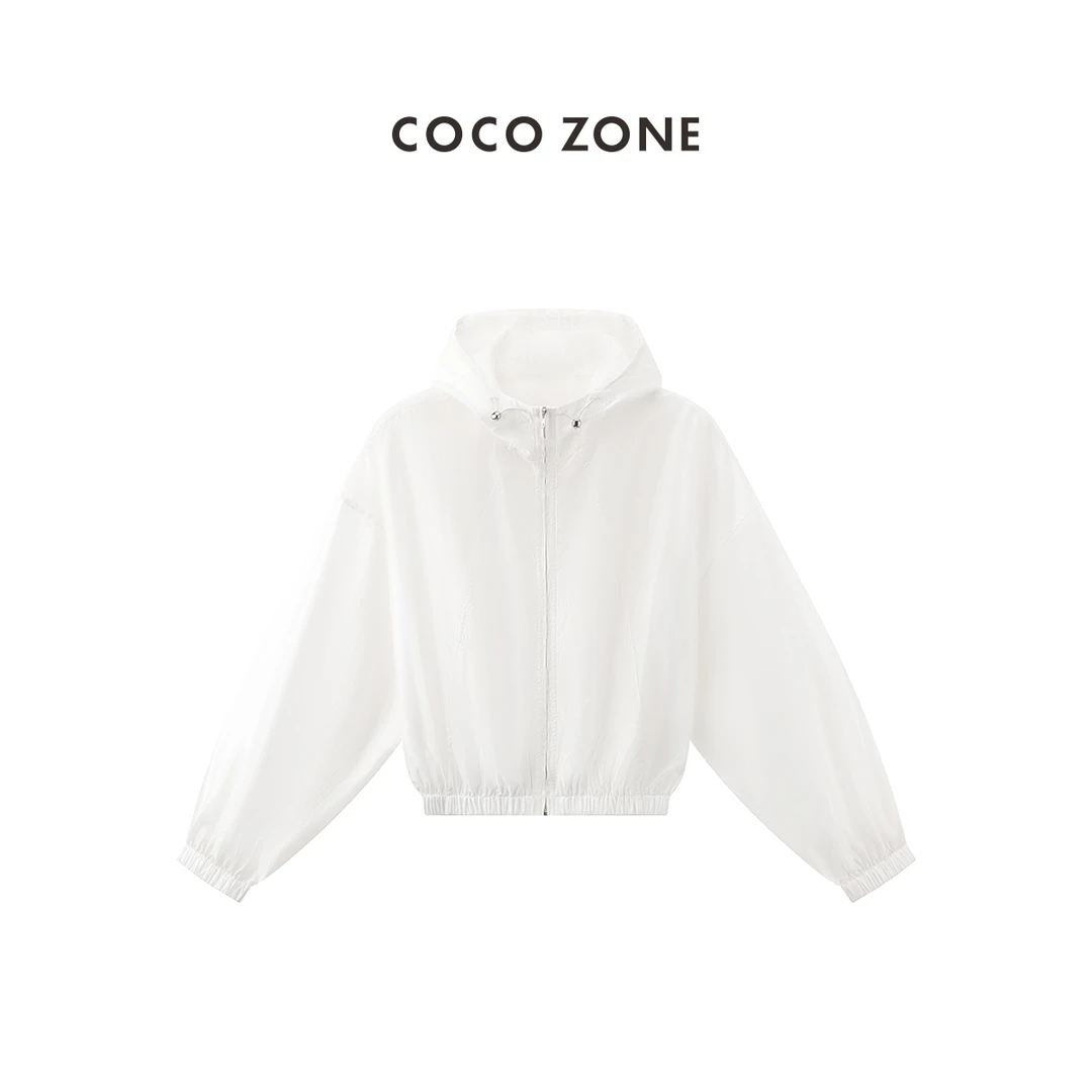 COCO ZONE 刘一一时尚拉链连帽薄款外套休闲长袖女上衣CC2B0906