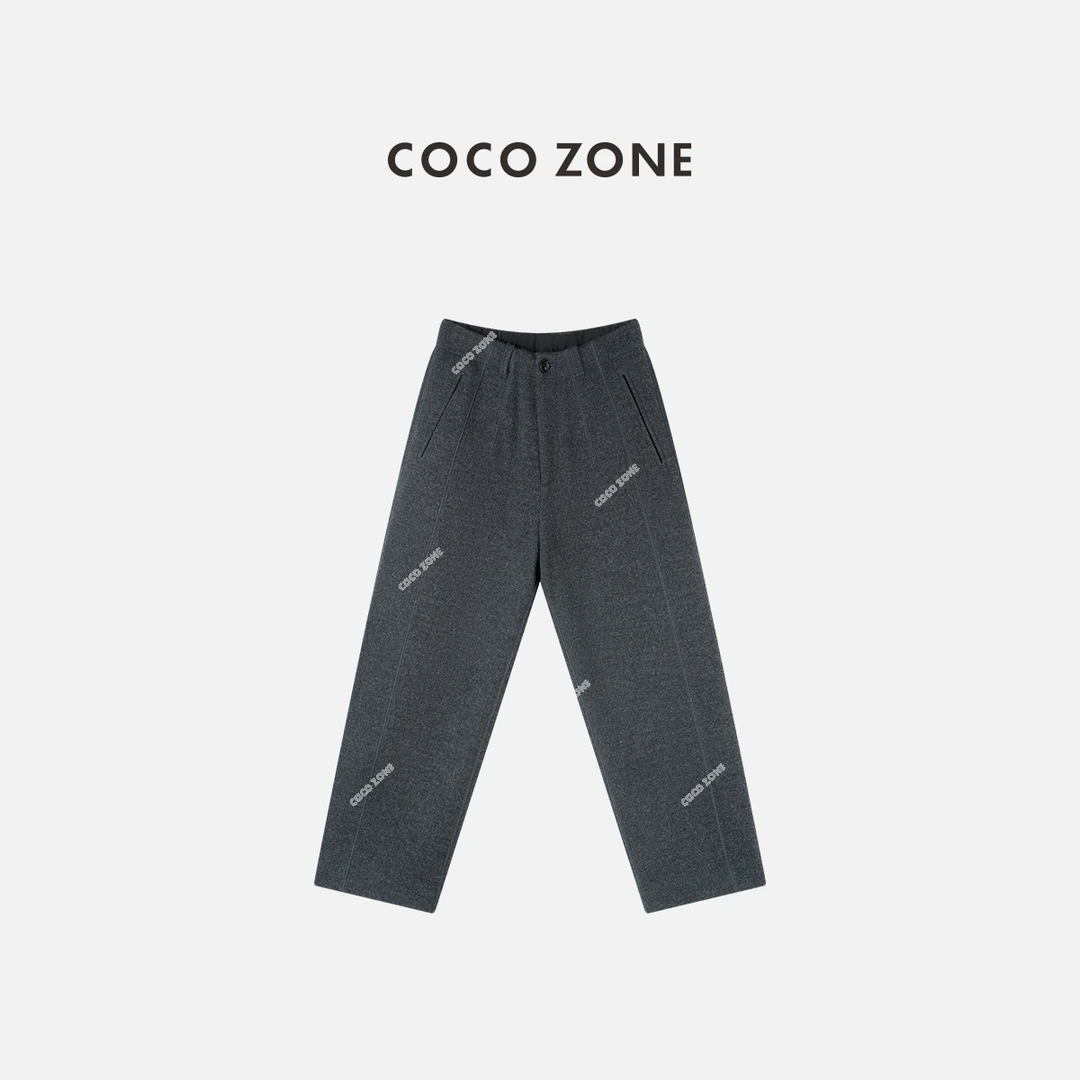 COCO ZONE 刘一一 高级感显瘦休闲裤女士别致直筒裤CC2C2320