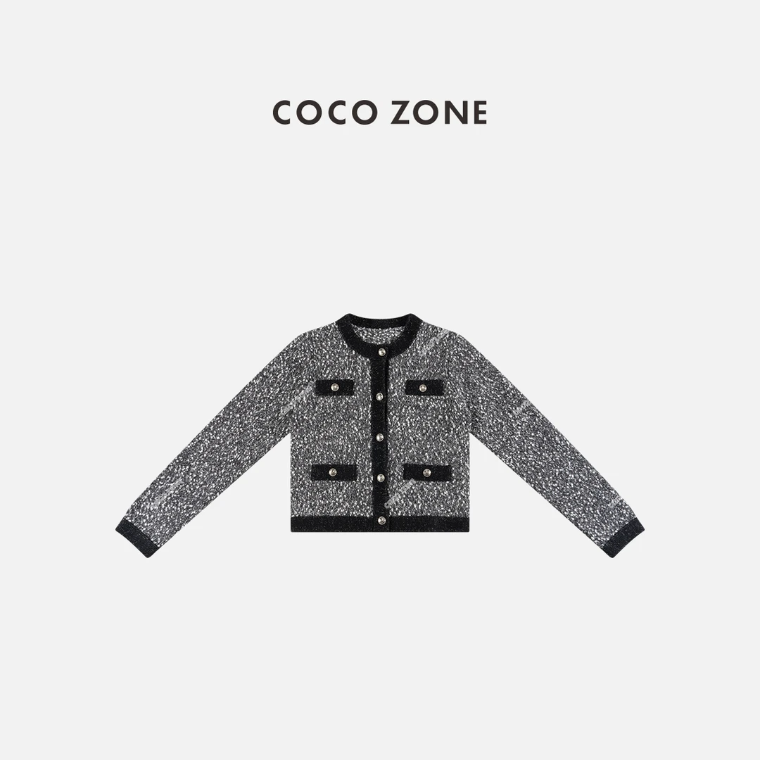 COCO ZONE 刘一一 " 千金风  "系列撞色针织衫ACC1D2660