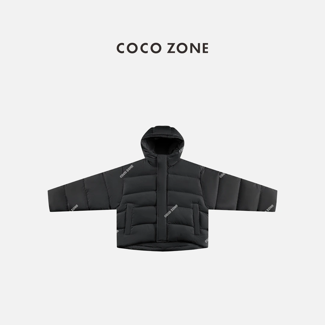 COCO ZONE 刘一一 冬季90鹅绒四合扣保暖连帽拉链羽绒服CC2D3226