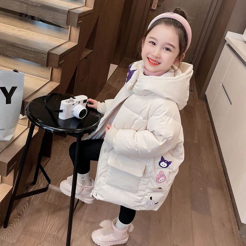 女童棉服冬装2023新款儿童装冬季加厚外套中长款棉袄宝宝洋气棉衣