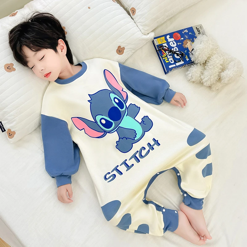 连体睡衣2025新款纯棉儿童男孩家居服秋季童装宝宝婴儿男童睡袋