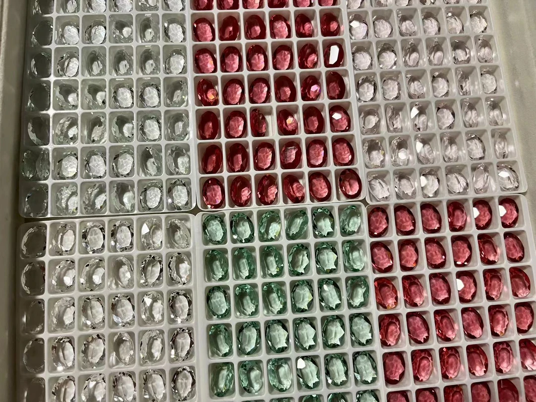 高品10*14透底鸽子蛋水晶美甲饰品高品质冰透椭圆混色