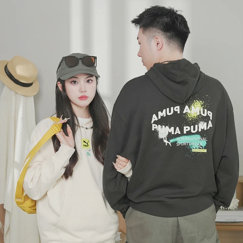 PUMA彪马官方男装百搭运动休闲印花连帽卫衣536061