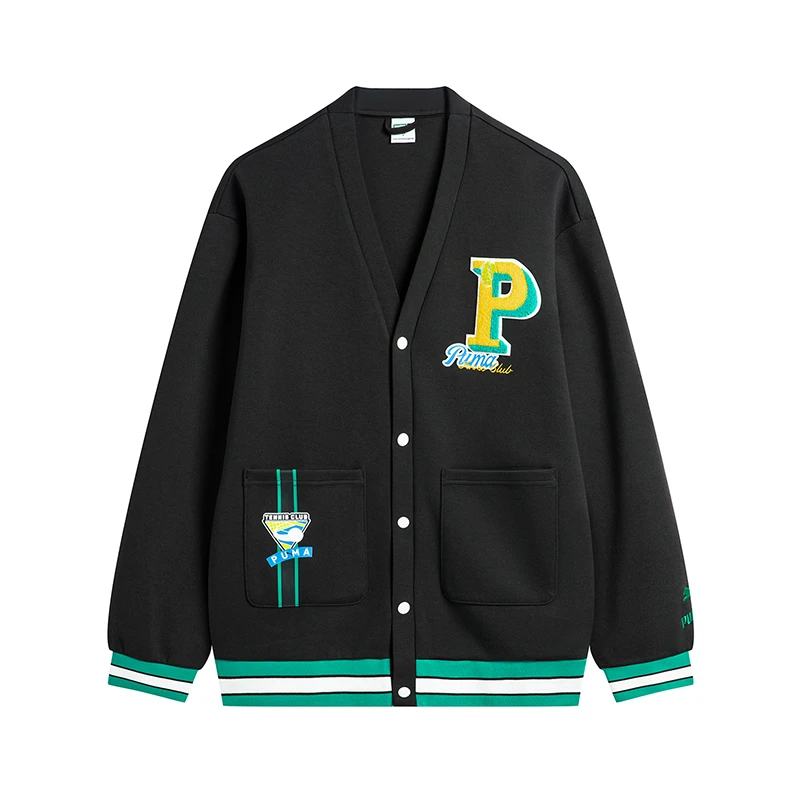 PUMA彪马官方男装女装2024新款休闲V领针织外套625798