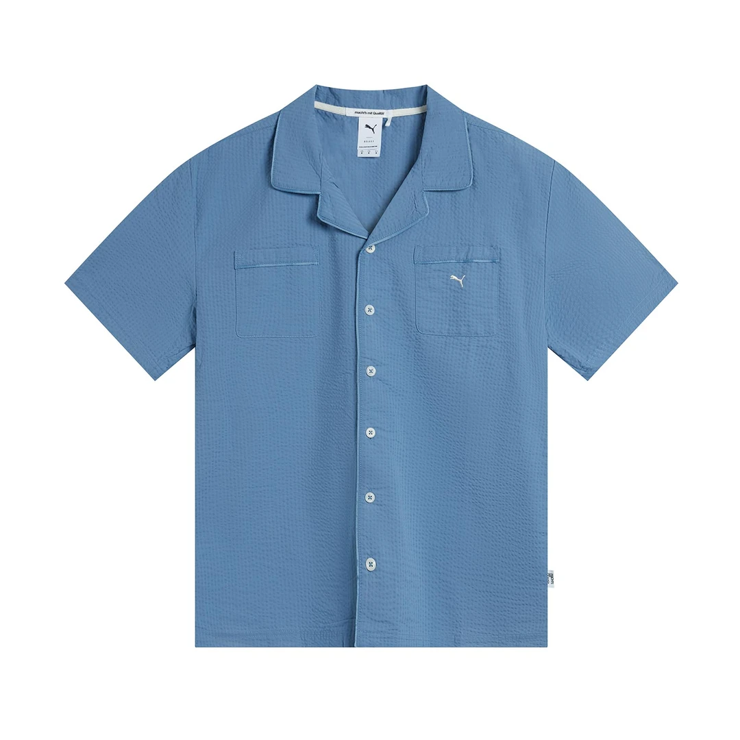 PUMA彪马官方黑标男装女装2024新款运动服休闲短袖衬衫624016