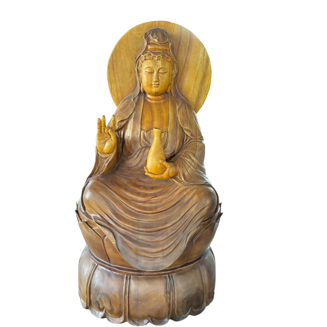 木雕工艺品摆件（39号观音）纯手工匠心技艺精细雕刻品