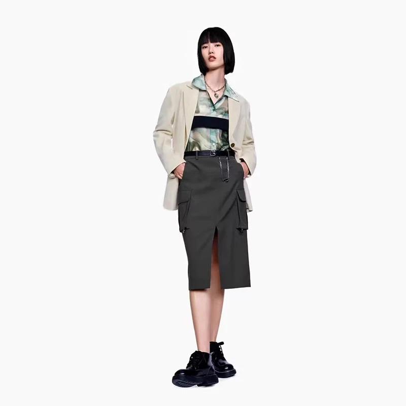 Z626工装风半裙鸟撤柜女装 一线品牌 正品剪牌青仓
