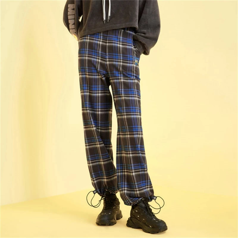 鸟撤柜女装  正品剪牌青仓 L421合作系列格纹长裤