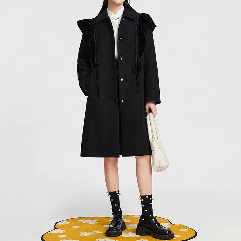 L444设计感呢大衣