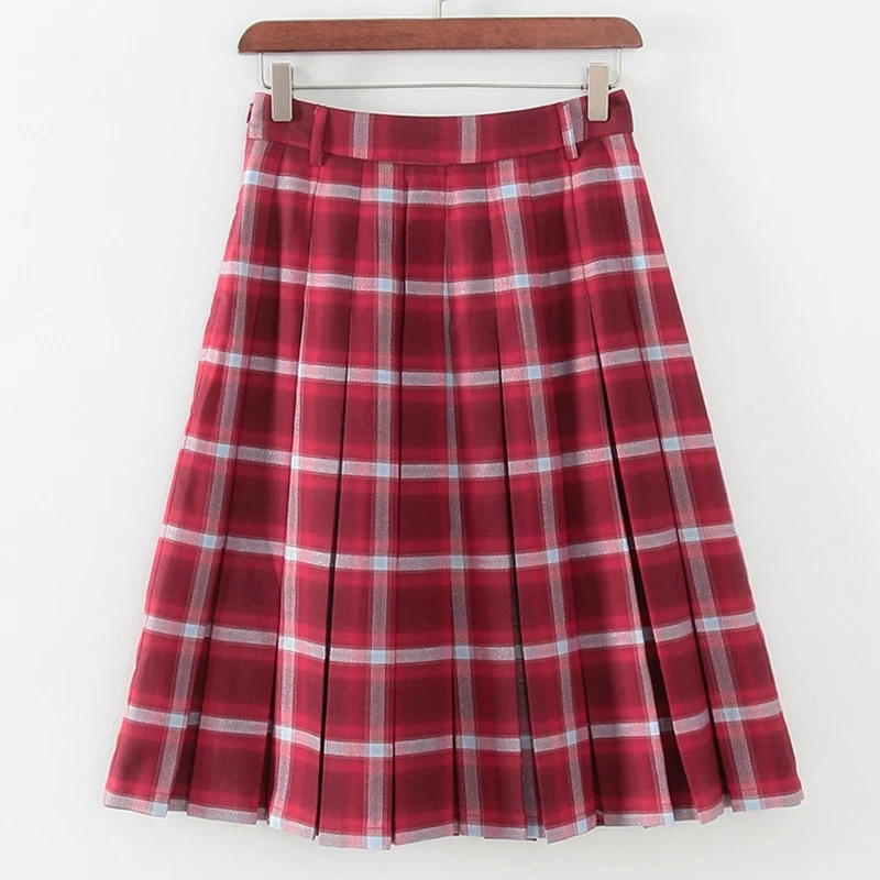 L610格纹百褶长裙