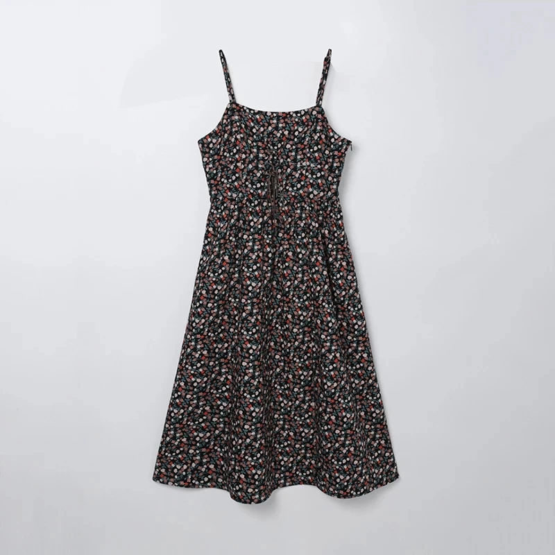 L585印花吊带裙鸟撤柜女装 一线品牌 正品剪牌青仓