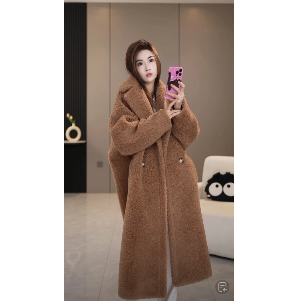 【所姿】新款冬季韩版长款时尚宽松【泰迪】女士休闲外套SZ-2365