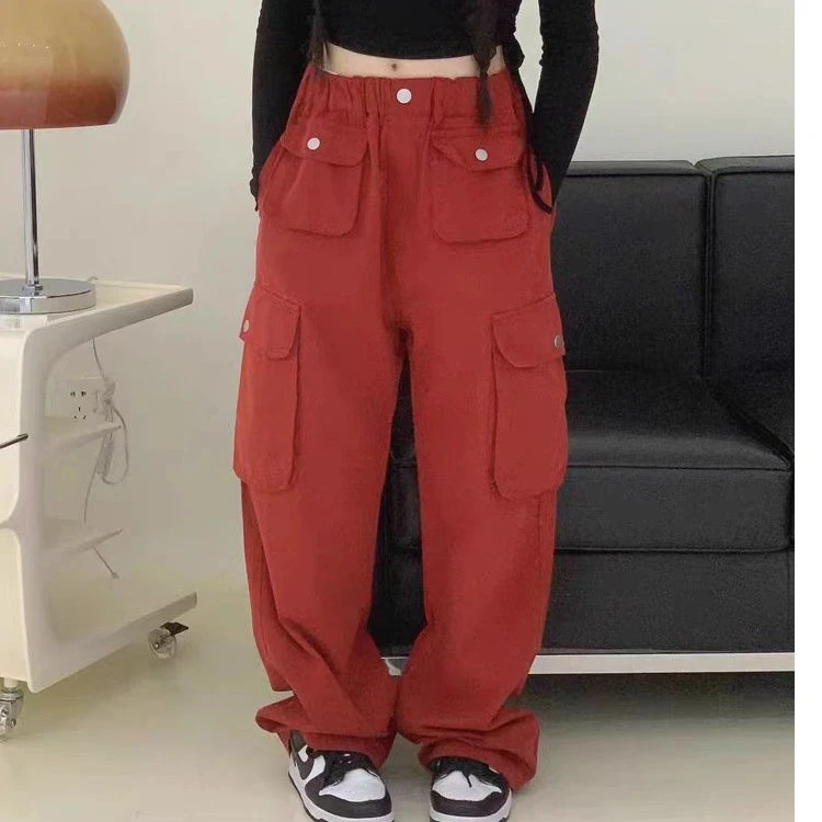 88086女童工装裤显瘦童装新款洋气儿童宽松休闲裤春秋阔腿裤复古