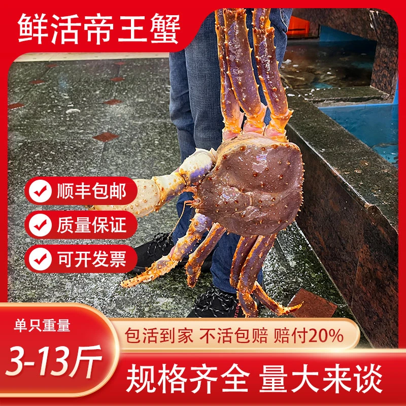 鲜活帝王蟹生猛发货肉质饱满口感鲜甜全国多仓发货顺丰包邮