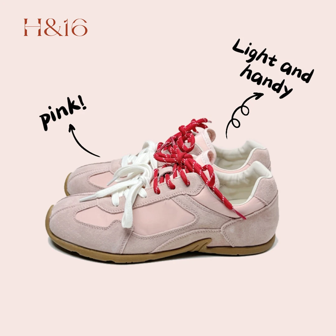 H&16德训鞋女款2024新款真皮复古阿甘休闲运动板鞋平底百搭
