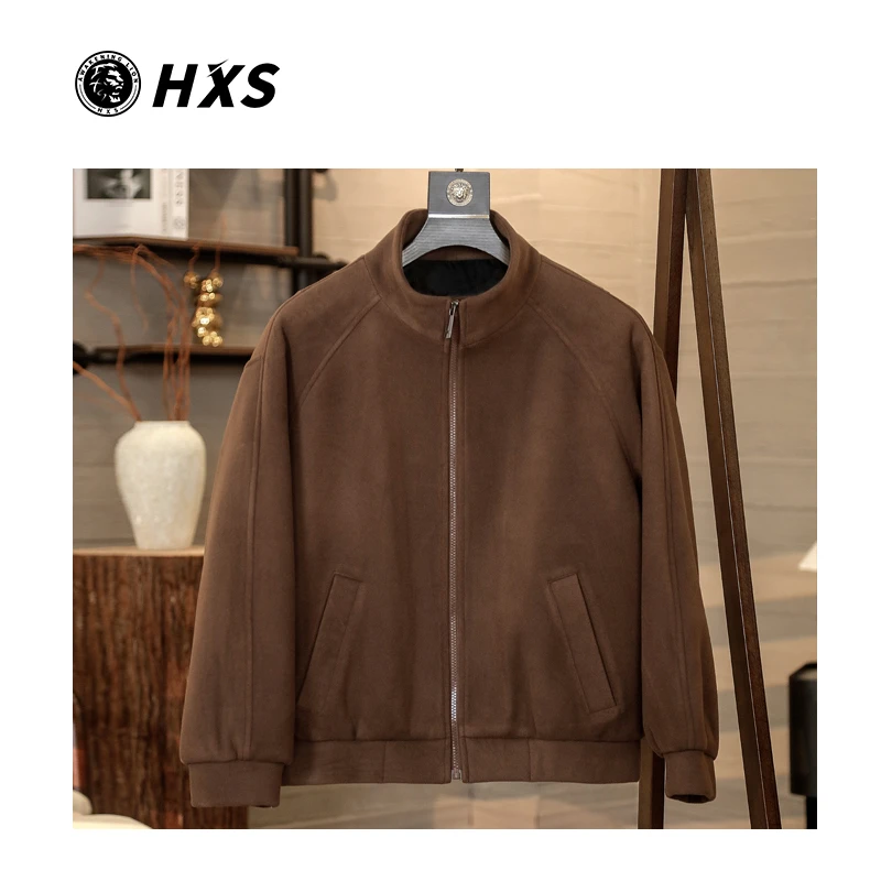 加厚秋冬新款男装宽松立领纯色简约男士长袖卫衣夹棉加厚卫衣